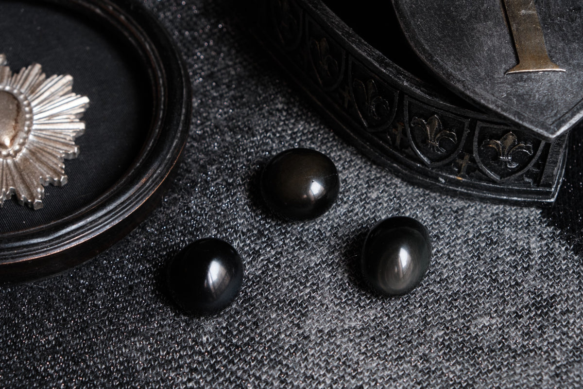 Pierre roulée obsidienne oeil céleste naturelle