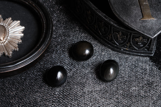 Pierre roulée obsidienne oeil céleste naturelle