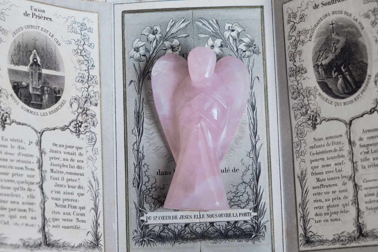 Ange gardien figurine cristal naturel vue 3