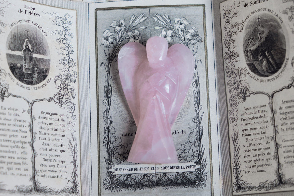 Ange gardien figurine cristal naturel vue 3