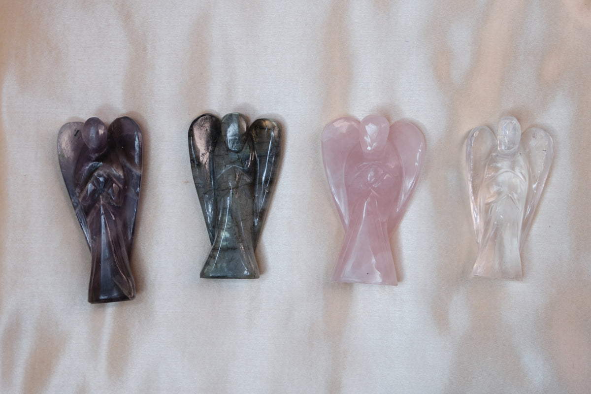 Ange gardien figurine cristal naturel