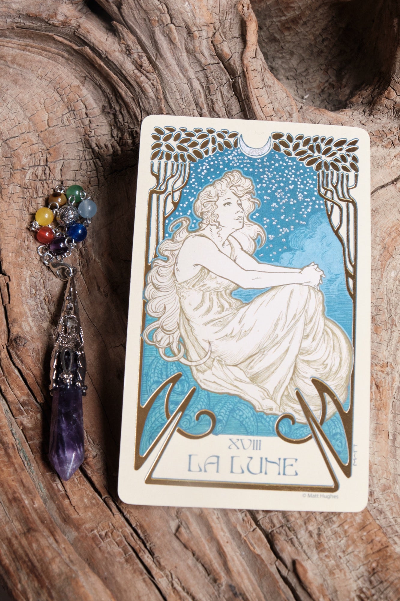 Pendule divinatoire pierre naturelle avec chaîne vue 5
